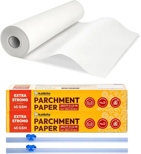 Vista 15 de Rollo de papel de pergamino sin blanquear para hornear 12 pulgadas x 262 pies, 260 pies cuadrados, papel para hornear resistente y antiadherente