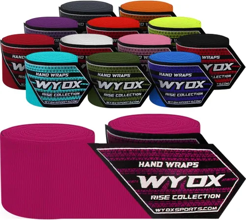 Vista 23 de WYOX Gel Boxing Hand Wraps Inner Gloves for Men Women – Elasticated Padded Long Wrist Straps Cotton & Nylon Blend for Muay Thai MMA, Kickboxing