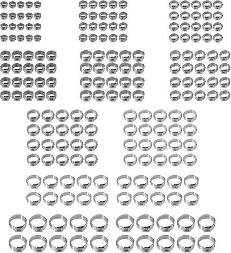 Vista 8 de Proster Surtido de 140 abrazaderas de manguera de doble oreja – Abrazaderas de manguera de doble oreja ajustables de 0.197-0.906 in de acero