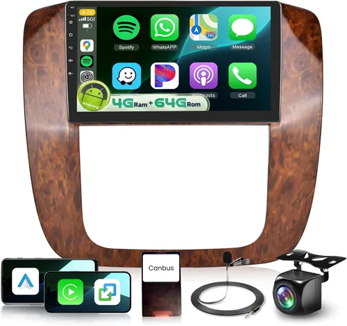 Vista 8 de Radio de coche 4Core+64G para Chevy Silverado GMC Yukon Tahoe Suburban 2007-2013 Actualización estéreo con DSP Carplay inalámbrico/Android Auto