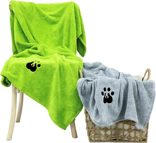 Vista 14 de Dogvingpk Toalla para perros – Paquete de 4 toallas de baño de microfibra suave súper absorbente para mascotas para secar perros y otras mascotas