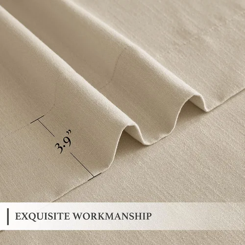 Vista 21 de KGORGE Cortinas azules de lino sintético de 84 pulgadas de largo, juego de 2 paneles, elegantes cortinas casuales de lino con textura para ventana
