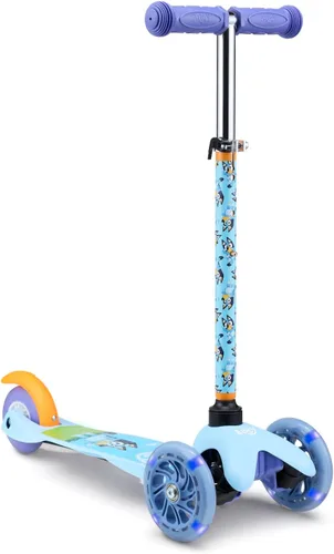 Vista 21 de Self Balancing Kick Scooter with Light Up Wheels, Extra Wide Deck, 3 Wheel Platform, Foot Activated Brake, 75 lbs Limit, Kids & Toddlers Girls or