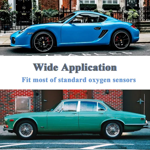 Vista 6 de Little Bamboo - Tapones y tapones de montaje con sensor de O2 de acero inoxidable, M18 x 1.5 rosca, estilo con muescas, adecuado para tubería de 3