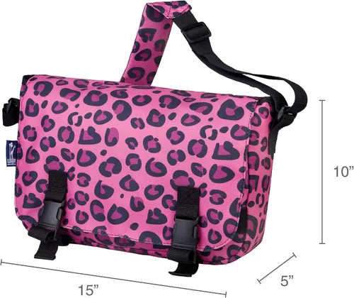 Vista 6 de Wildkin Jumpstart Bolso de mensajero, Leopardo rosa, talla única , Pink Leopard