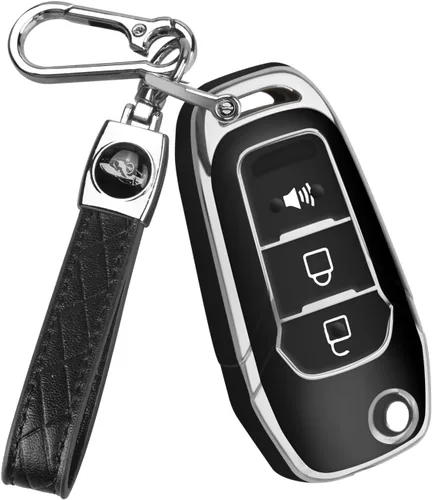 Vista 13 de QBUC Funda para llavero Ford, Protector de Carcasa de Llave de TPU Compatible con Ford F150 F250 2015 2016 2017 2018 2019, Focus 3 Escort Kuga
