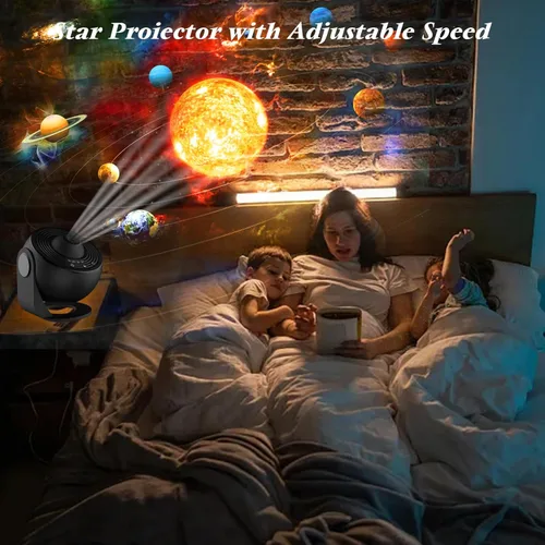 Vista 5 de Proyector de estrellas, proyector de galaxia planetario HD 13 en 1 mejorado para dormitorio, proyector de luz nocturna con perilla ajustable
