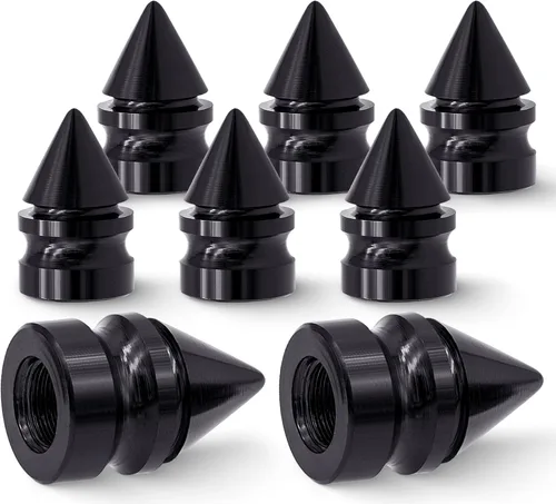 Vista 33 de 4 piezas de tapas coloridas para válvulas de neumático, tapas universales de aleación de aluminio estilo bala pulidas para válvulas de neumático