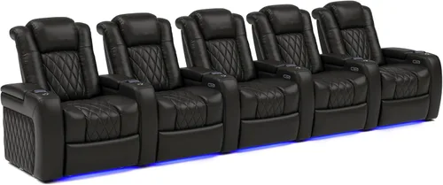 Vista 37 de Valencia Tuscany - Asiento de cine en casa, sillón reclinable eléctrico de piel de napa con espuma viscoelástica de gel frío, carga USB-C/USB-A