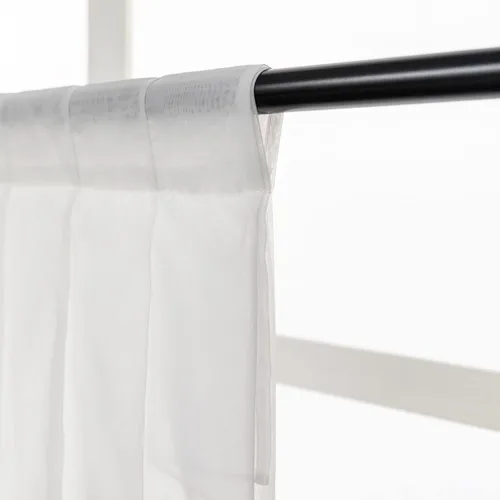 Vista 4 de PearAge Cortinas traslúcidas con cenefa para sala de estar, cenefa para ventanas de granja, cortinas festoneadas a medida con bolsillo para barra
