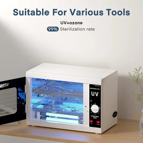 Vista 4 de Yofuly Esterilizador de doble lámpara, esterilizador grande de 12L para herramientas de uñas, caja de limpieza multifuncional de uñas, gabinete