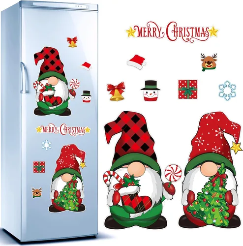 Sratte Imanes de Navidad para refrigerador, gnomo, nevera, coche, garaje, puerta, calcomanías, Navidad, decoración para el hogar, cocina, puerta,