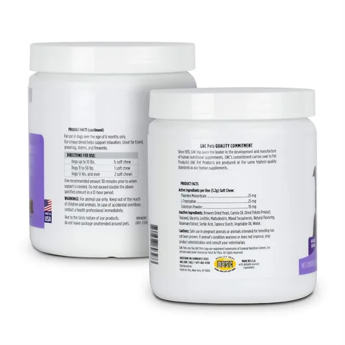 Vista 6 de GNC Pets Advanced - Suplementos calmantes para perros 90 unidades de suplementos masticables suaves para perros para apoyo calmante y alivio