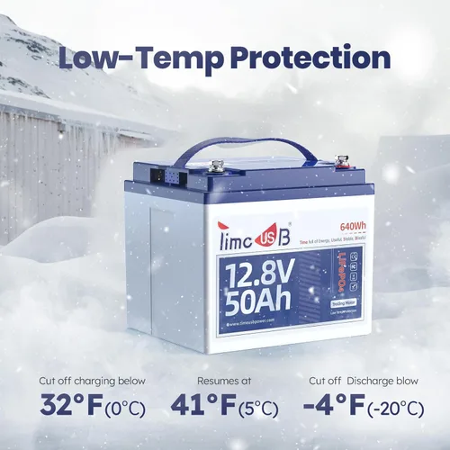 Vista 4 de Timeusb Batería de litio LiFePO4 de 12 V y 50 Ah para motor de arrastre con protección contra bajas temperaturas, 15000 ciclos profundos, corriente