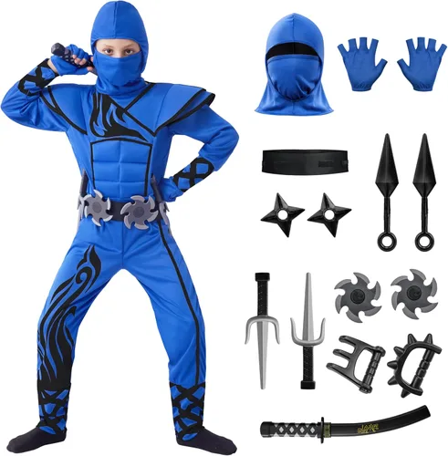 Spooktacular Creations Disfraz de ninja de Halloween para niños, disfraz de ninja para niños, disfraces de Halloween para adolescentes para fiestas