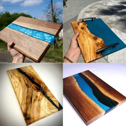 Vista 7 de Booshow Molde de resina grande, 23 x 11 x 3 pulgadas, molde epoxi reutilizable sin sello para mesa de río, tabla de cortar, mesa de centro de río