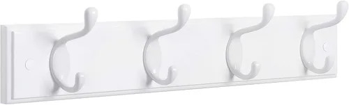 Vista 8 de SONGMICS Perchero de Pared Montado, Perchero con Ganchos, 4 Ganchos de Metal Dual, para Abrigos, Bolsos, Llaves, en la Entrada, Dormitorio, Sala