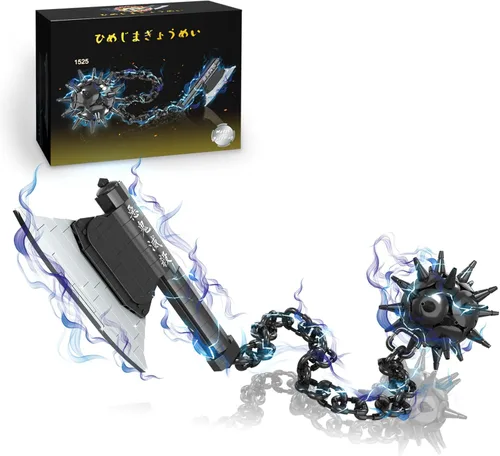 HIGH GODO Demon Anime Sword Building Set, Kit de Bloques de Hacha y Martillo Meteoro de 43 Pulgadas, Set de Bloques de Construcción de Armas