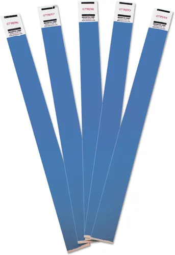 Vista 10 de Pulseras de gestión de multitudes, numeradas secuencialmente, azul, paquete de 100