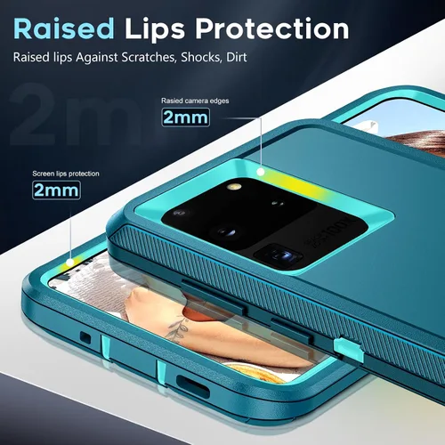 Vista 4 de LeYi Funda compatible con Galaxy S8: no compatible con S8 Plus: cubierta exterior de goma 3 en 1 de cuerpo completo a prueba de golpes, resistente
