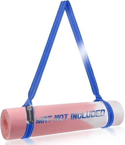 Vista 13 de A AZURELIFE Premium 2 en 1 correa para esterilla de yoga, ajustable antideslizante para transportar esterilla de yoga, se dobla como bandas elásticas