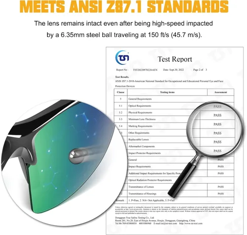 Vista 5 de OXG Safety Glasses for Men - ANSI Z87.1 Protective Eyewear with Adjustable Glasses Straps, UV400 Protection