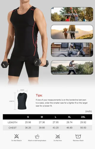 Vista 7 de Roxdme Paquete de 5 camisetas de compresión atléticas para hombre, sin mangas, para correr, baloncesto, entrenamiento, capa base