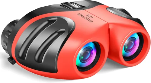Vista 10 de LET'S GO! Binoculares para niños, prismáticos compactos de alta resolución a prueba de golpes Rosa rosado