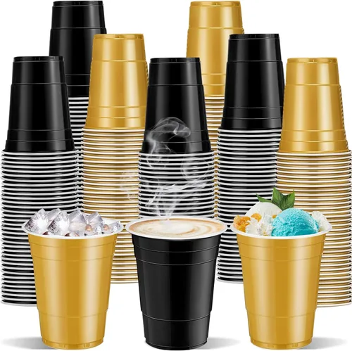 Vista 12 de 120 piezas 16 oz vasos de plástico coloridos Vasos de plástico de 16 oz de colores variados Vasos de fiesta para beber Degustaciones de aperitivos
