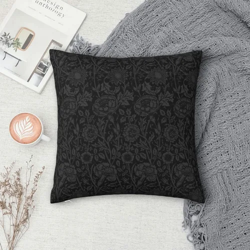 Vista 5 de William Carnations - Fundas de almohada morris con diseño floral negro y gris, 18 x 18 pulgadas, almohada estética para dormitorio, funda