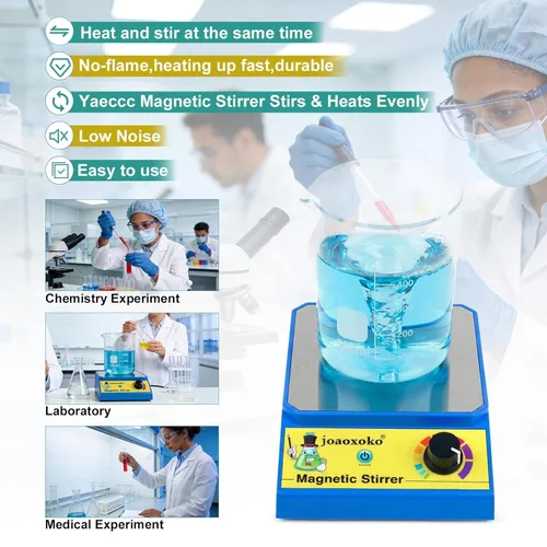 Vista 5 de Magnetic Stirrer with 4 Stir Bars, Stir Plate with Stir Bar Retriever,3000ml Max Capacity No Heating 100-3000RPM, Portable Mixer for Yeast