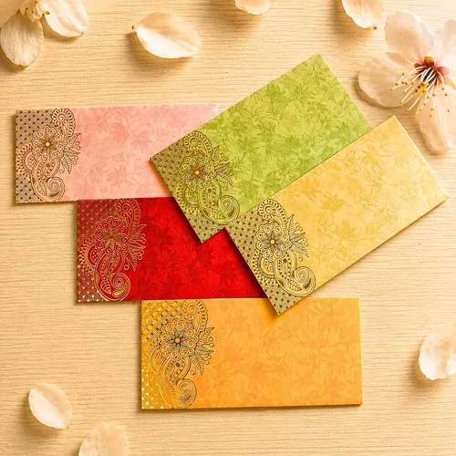 LOVENSPIRE Sobres de dinero para dinero en efectivo, varios colores, decorativo, tarjetero, papel de cachemira, Shagun Lifafa, tarjetas de regalo,