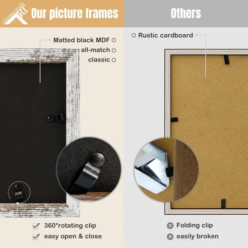 Vista 78 de Golden State Art - Marco decorativo con bisagras para mesa, escritorio, 3 aberturas verticales, con cristal real