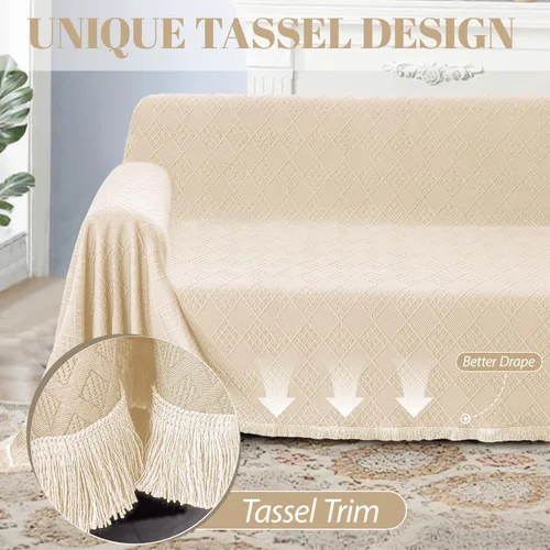 Vista 6 de Fundas impermeables para sofá seccional, funda de sofá esquinero en forma de L, manta para perros y mascotas, lavable, diseño jacquard acolchado