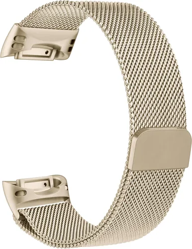 Vista 2 de Amzpas Banda magnética compatible con Fitbit Charge 6 Charge 5 bandas para mujeres y hombres, correa de repuesto de malla de acero inoxidable