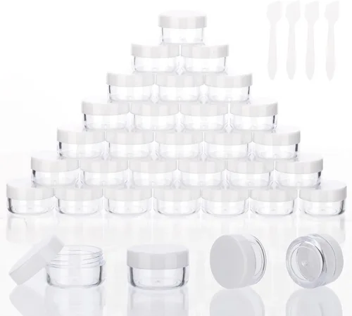 Vista 37 de Envases de muestra de 5 gramos con tapas, 25 unidades Envases de muestra de 5 ml, envases cosméticos vacíos con tapas, envases de viaje pequeños