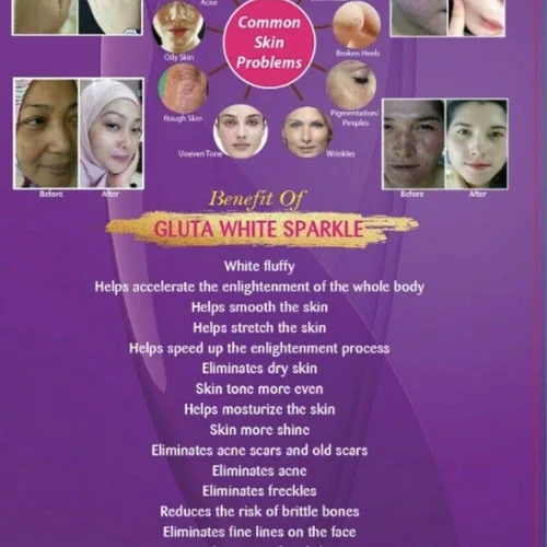 Vista 3 de GLUTA White Sparkle L-GLUTATHIONE Plus Best 2X Suplemento Blanqueador de Piel 750G