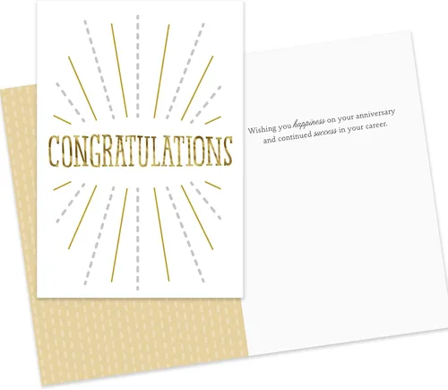 Vista 4 de Hallmark Business - Paquete de 25 tarjetas de aniversario de trabajo surtidas a granel (divertido y profesional)