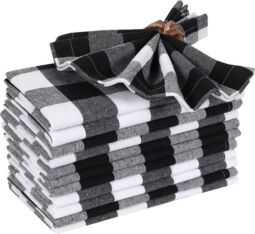 Vista 8 de Lightnpro - Servilletas decorativas de tela con vainica, para bodas, cócteles y fiestas, esquinas ingletadas, lavables a máquina, 12 elegantes Gris