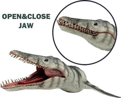 Vista 8 de Gemini&Genius Kronosaurus - Juguetes de dinosaurio con mandíbula movible, figura de dinosaurio grande de monstruo marino, colección Mosasaurus