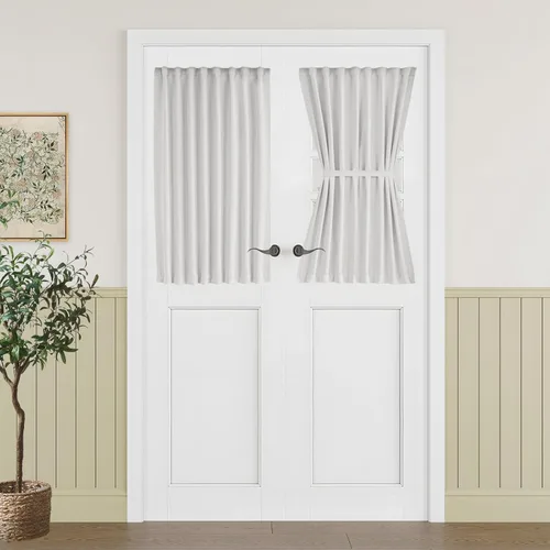 Vista 176 de Vatge - Cortinas laterales para ventana de puerta, cortinas para luz lateral de puerta frontal, 1 panel, 12 (ancho) x 72 (largo) pulgadas, aguamarina