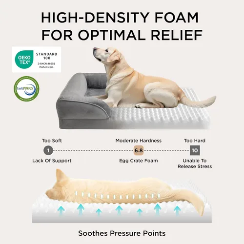 Vista 3 de Bedsure - Cama para gatos de interior, sofá cama lavable para perros muy pequeños, espuma de soporte con funda extraíble y lavable, forro Gris