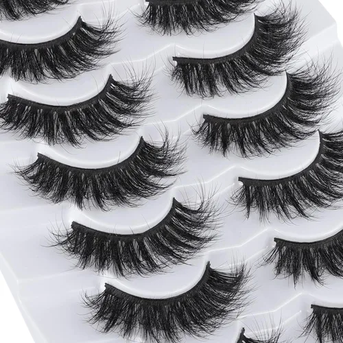Vista 3 de Pestañas postizas de ojo de gato, pestañas de visón sintético, pestañas de aspecto natural, pestañas esponjosas que parecen extensiones Postizas