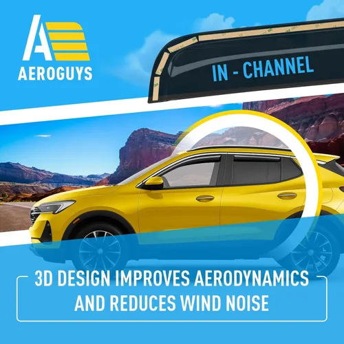 Vista 5 de Deflectores de ventana extra duraderos en el canal, protectores de lluvia aptos para Buick Encore GX 2020-2026, viseras solares, ventilación