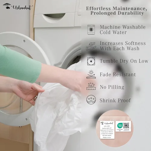 Vista 241 de URBANHUT Juego de sábanas de algodón egipcio de 1000 hilos tamaño completo, 4 piezas, suaves y transpirables, sábanas de hotel de lujo que se