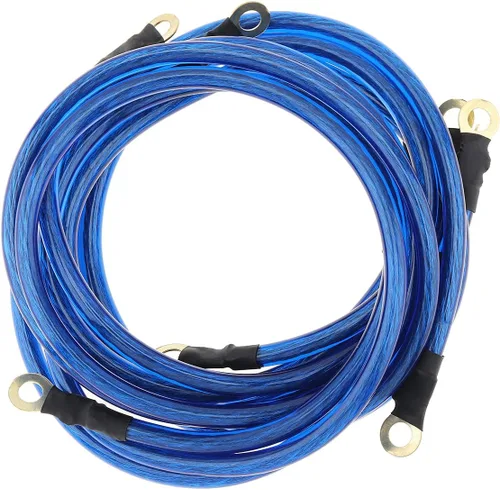 Kit de cables de tierra universal de 5 puntos DriSentri para coche, sistema de cable de puesta a tierra, de alto rendimiento, mejora la potencia Azul