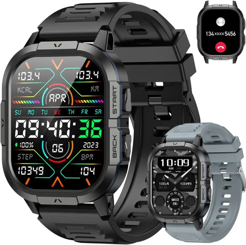 Reloj inteligente para hombre, rastreador de actividad física: militar resistente al agua, responder llamada, relojes digitales para hombre, correr