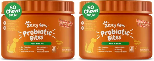 Vista 22 de Zesty Paws Probiótico para perros – Probióticos para la flora intestinal, salud digestiva, diarrea ocasional y soporte intestinal – Clínicamente