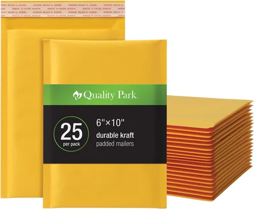 Quality Park - Sobres acolchados de burbujas de 6 x 9 pulgadas, sobres de papel kraft, sobres de envío marrones duraderos con cierre autoadhesivo,