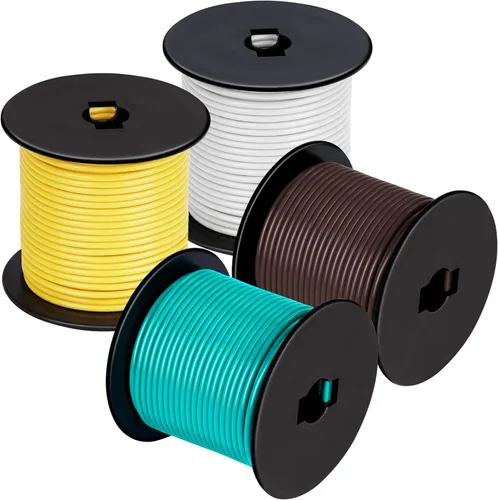 Vista 2 de 4X Rollos de 95 pies de cableado de remolque enlazado de 4 vías para RV y autocaravana, arnés de cableado de 4 cables principal de calibre 14 CCA